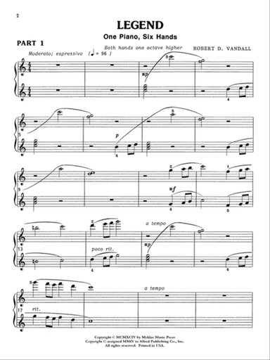 Legend - Piano Trio (1 Piano, 6 Hands)