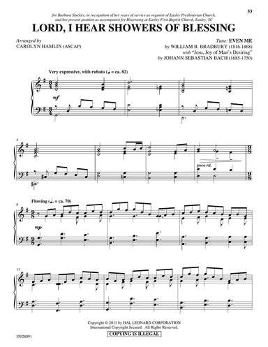 Lord, I Hear Showers Of Blessing (with "Jesu, Joy of Man's Desiring")