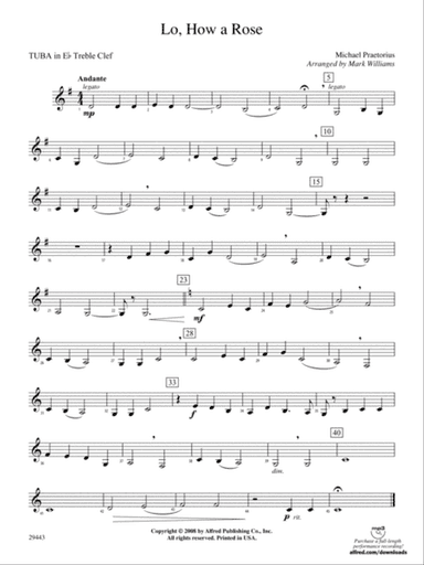 Lo, How a Rose: (wp) E-flat Tuba T.C.