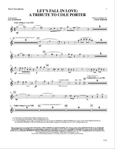 Let's Fall in Love: B-flat Tenor Saxophone