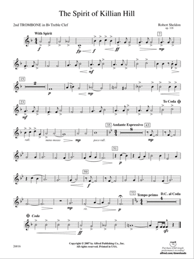 The Spirit of Killian Hill: (wp) 2nd B-flat Trombone T.C.
