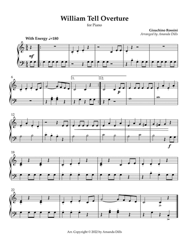 William Tell Overture (Easy Piano Solo)