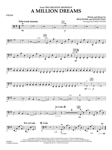 A Million Dreams (from The Greatest Showman) (arr. James Kazik) - Cello