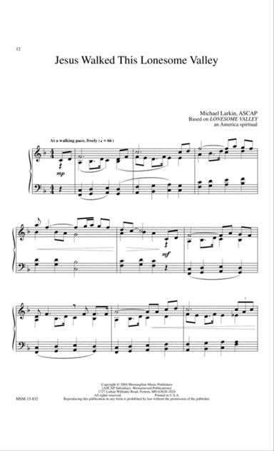 Jesus Walked This Lonesome Valley (Downloadable)