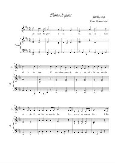 Canto di gioia. Voce e piano