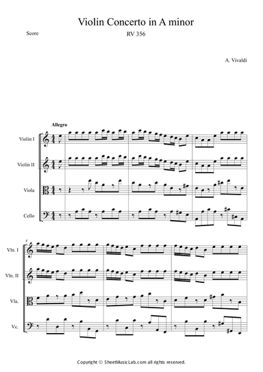 Violin Concerto in A minor RV 356