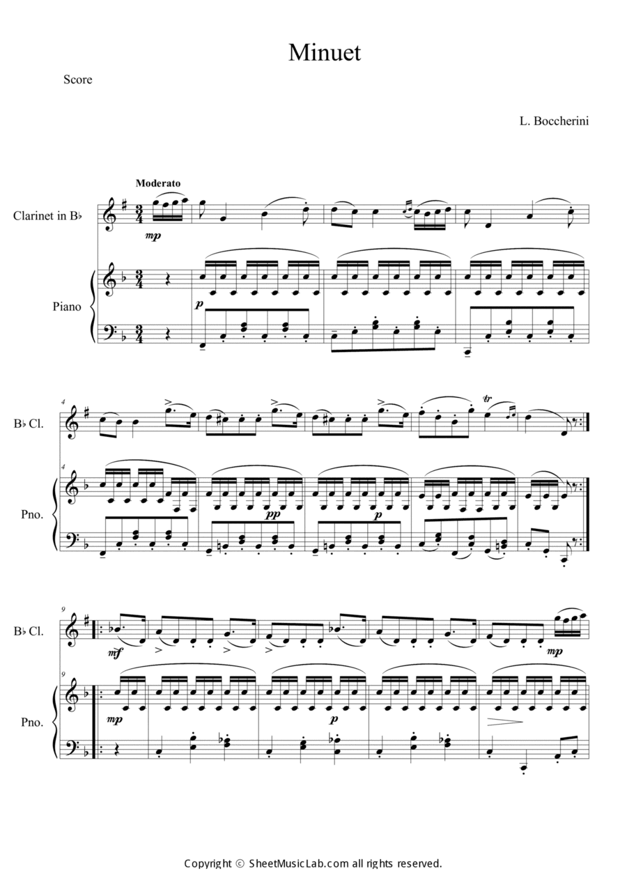 Minuet Easy version in F