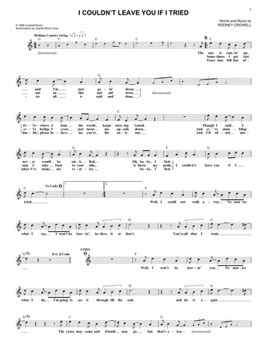 I Couldn't Leave You If I Tried