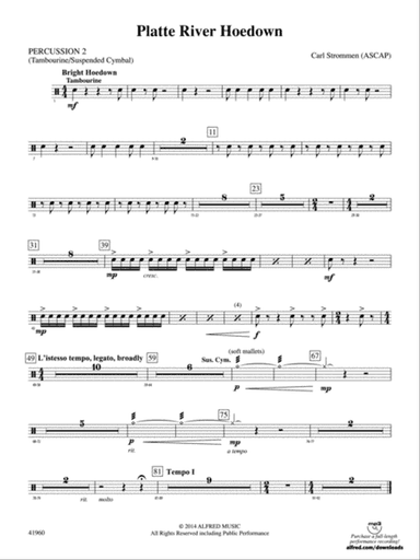 Platte River Hoedown: 2nd Percussion