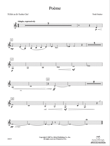 Poeme: (wp) E-flat Tuba T.C.