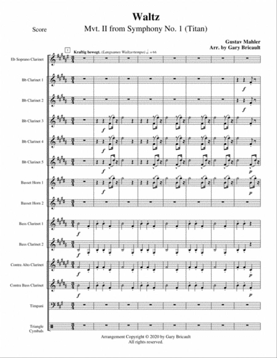 Mvt II (Waltz) from Symphony No. 1 in D Major (The Titan)