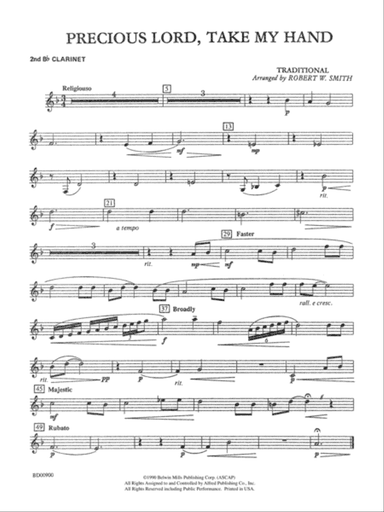 Precious Lord, Take My Hand: 2nd B-flat Clarinet