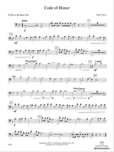 Code of Honor: (wp) B-flat Tuba B.C.