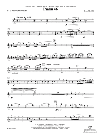 Psalm 46: 2nd E-flat Alto Saxophone