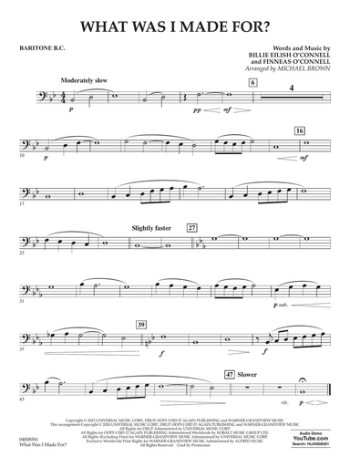 What Was I Made For? (arr. Michael Brown) - Baritone B.C.