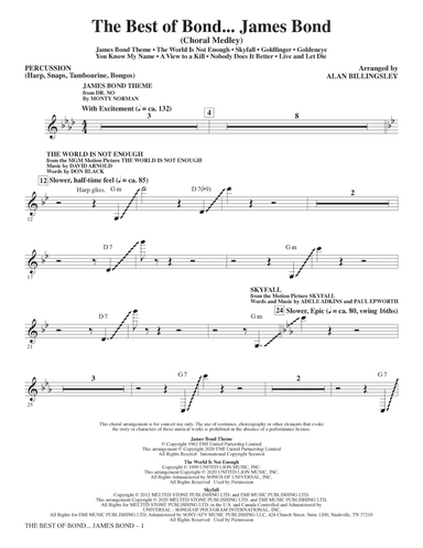 The Best Of Bond... James Bond (Choral Medley) - Percussion