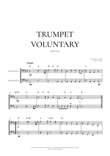 Trumpet Voluntary (Cello Duo) - Jeremiah Clarke
