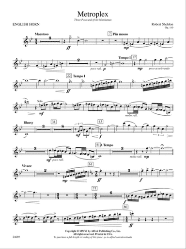 Metroplex: Three Postcards from Manhattan: English Horn