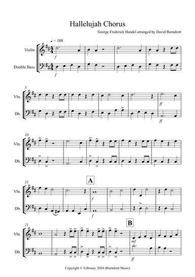 Hallelujah Chorus for Violin and Double Bass Duet