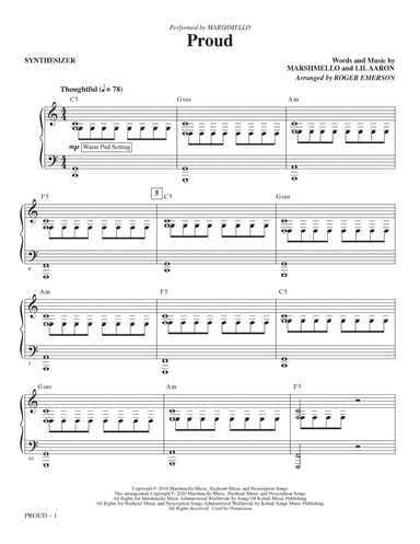 Proud (arr. Roger Emerson) - Synthesizer