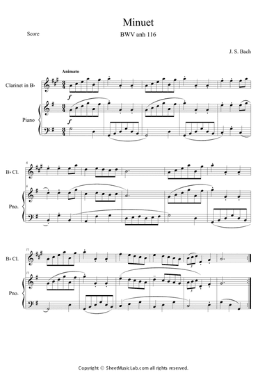 Minuet BWV anh 116
