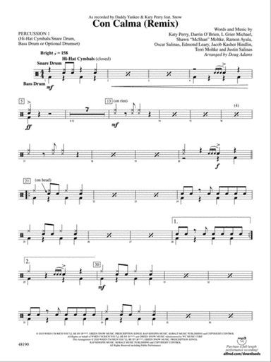 Con Calma (Remix): 1st Percussion