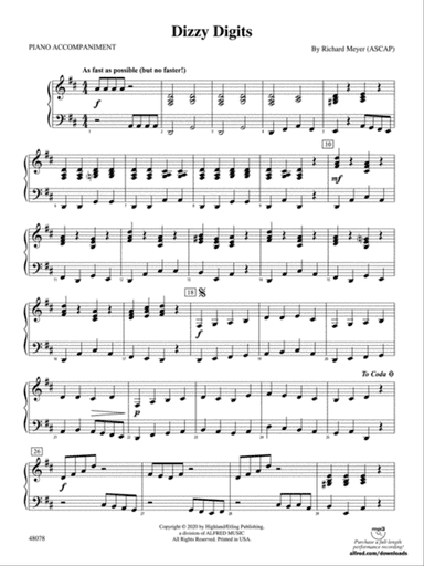 Dizzy Digits: Piano Accompaniment