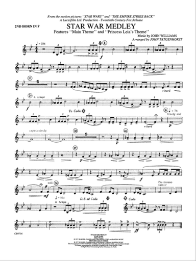 Star WarsÂź Medley: 2nd F Horn