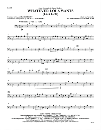 Whatever Lola Wants (Lola Gets) (from the musical Damn Yankees): String Bass