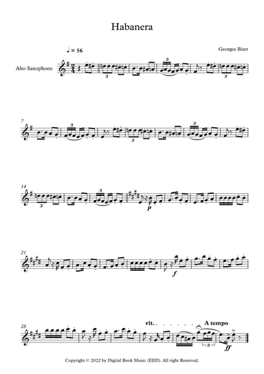 Habanera - Georges Bizet (Alto Sax)