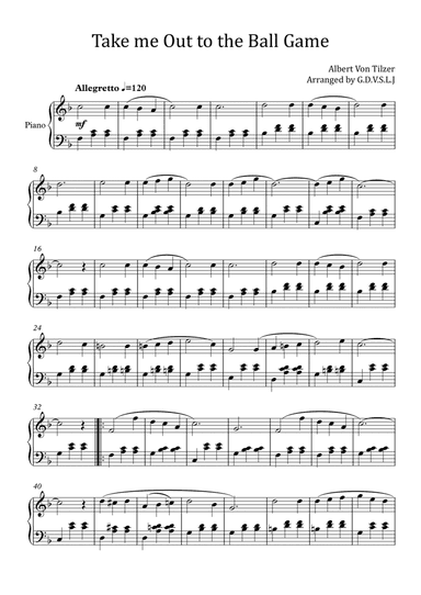 Take me Out to the Ball Game in F