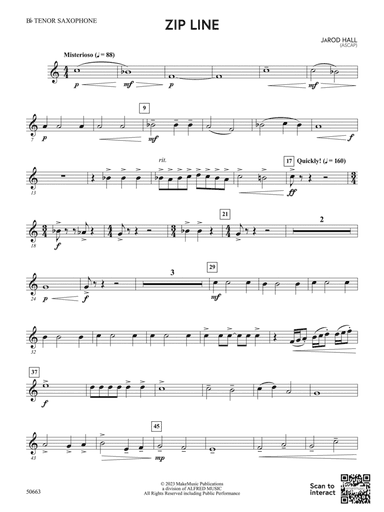 Zip Line: B-flat Tenor Saxophone