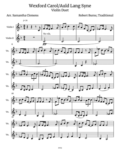 Wexford Carol; Auld Lang Syne