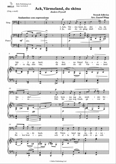 Ack, Varmeland, du skona (B minor)
