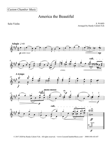 America The Beautiful (solo violin)