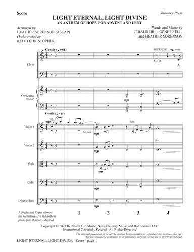 Light Eternal, Light Divine (An Anthem Of Hope For Advent And Lent) - Full Score