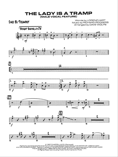 The Lady Is a Tramp: 2nd B-flat Trumpet