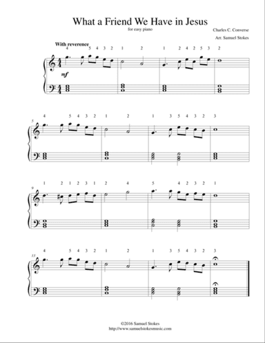 What a Friend We Have in Jesus - for easy piano
