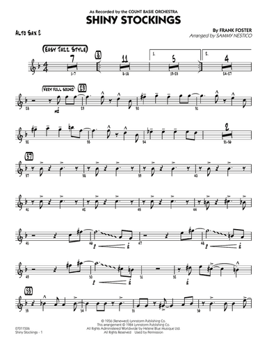 Shiny Stockings (arr. Sammy Nestico) - Alto Sax 2