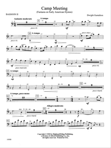 Camp Meeting (Fantasia on Early American Hymns): 2nd Bassoon