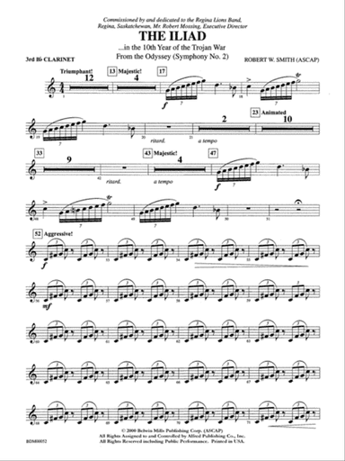 The Iliad (from The Odyssey (Symphony No. 2)): 3rd B-flat Clarinet