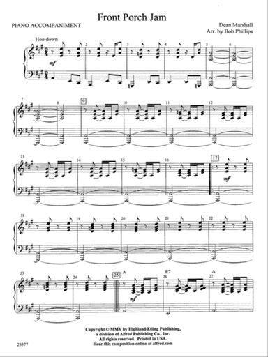 Front Porch Jam: Piano Accompaniment