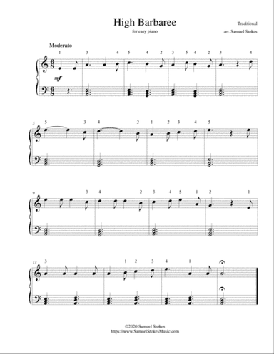 High Barbaree (Coast of High Barbary) - for easy piano