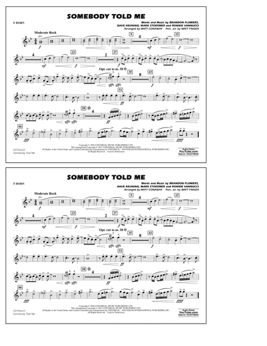 Somebody Told Me (arr. Conaway & Fingers) - F Horn