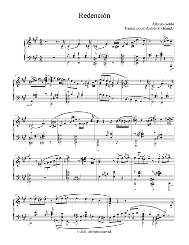 Redención (Tango) - Piano solo