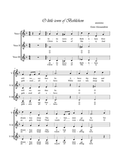 O little town in Bethelehem, Choir