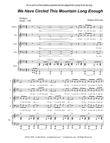 We Have Circled This Mountain Long Enough (for SATB)