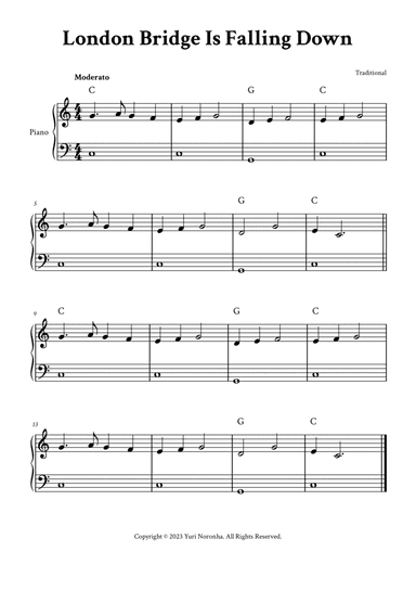London Bridge Is Falling Down - Easy Piano in C