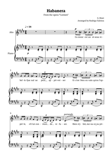 Habanera (for alto - C# minor/major)