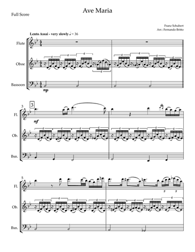 Ave Maria (Franz Schubert) for Woodwind Trio